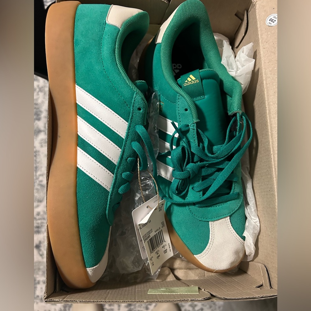 NWT adidas VL Court 3.0 Classic Sneakers | Men’s 11 Women’s 12 | Green White - Picture 8 of 12